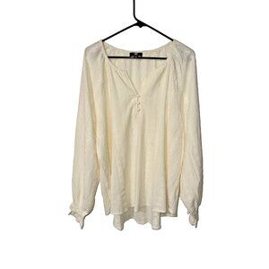 FRYE Light Butter Yellow Long Sleeve Blouse Size XXL